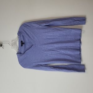 BANANA REPUBLIC Blue 100% Merino Wool Washable V-Neck Sweater